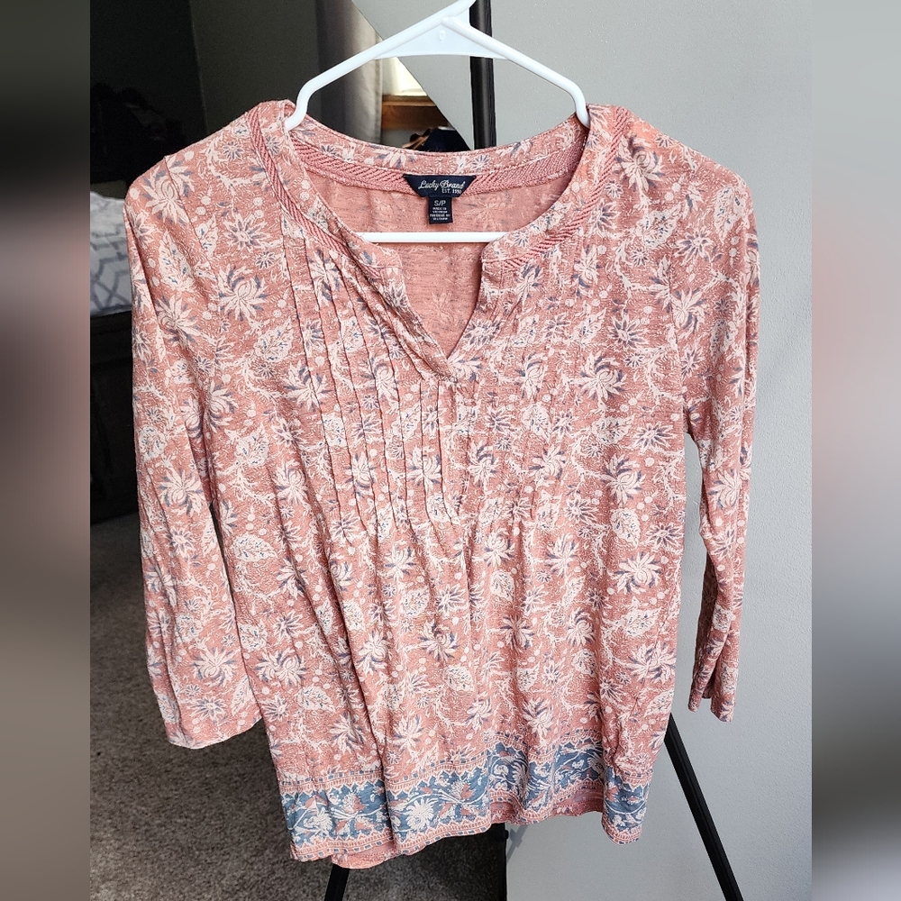 Lucky Brand Floral Pink Top